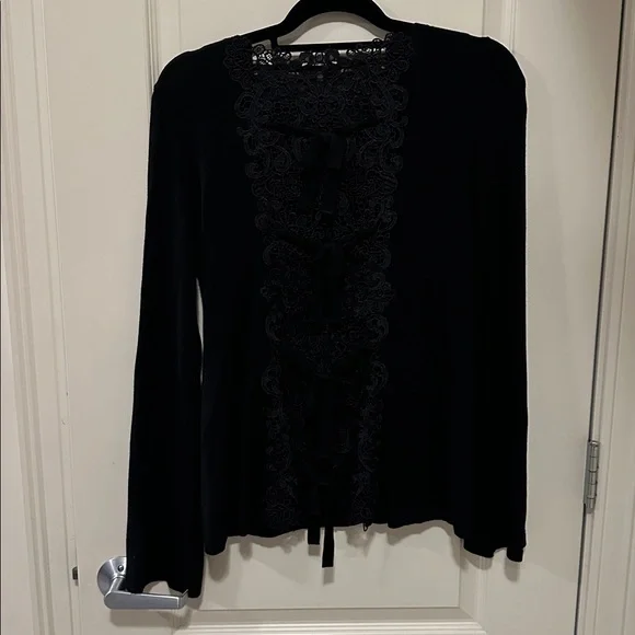 WHBM Bow Back Sweater with Crochet Detail - Picture 6 of 9